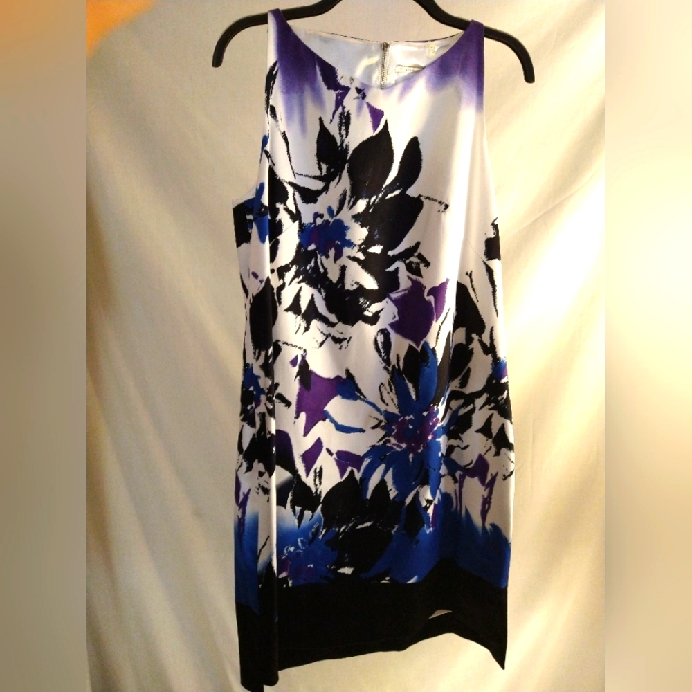 T TAHARI BLUE CURACAO 'FRAN DRESS' 12 USA (NWT)